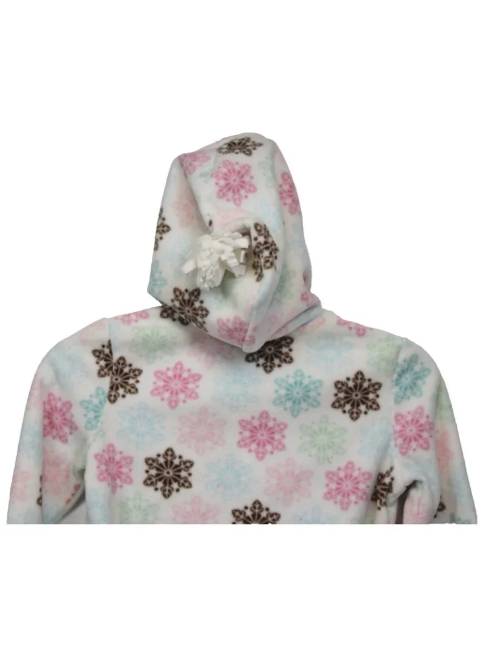 2009 Gymboree Winter Ballerina Med 7/8 Jacket Fleece White Snowflakes Hoodie